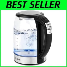 Modern Electric Tea Kettle, 1.7L, Auto-Off, BPA-Free, Black