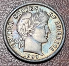 1899 Barber Dime Choice VF nr EF XF Nicely Toned 19th C Silver 10c Type Coin