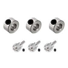 6pcs Set Screw Collars 4.05mm Bore 9mm OD, 5mm Height with M3 Screw Silver