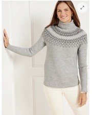 Talbots Whimsical Fair Isle Nordic Metallic Sweater SzS Pricefirm