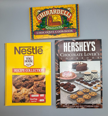 Lot of  Three Chocolate Cookbooks - Nestle, Hershey's and Ghiradelli Recipes