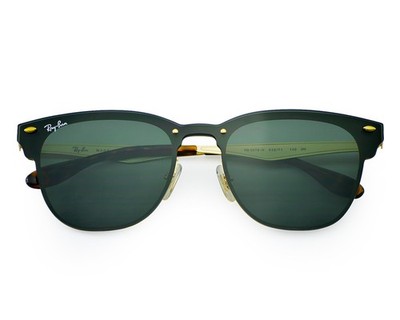 Ray-Ban Sunglasses RB3576N Blaze Clubmaster Gold Frame Green Classic Lenses 47mm