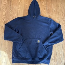 Mens Carhartt Sweatshirt Pullover Hoodie Black Size Large Loose Fit