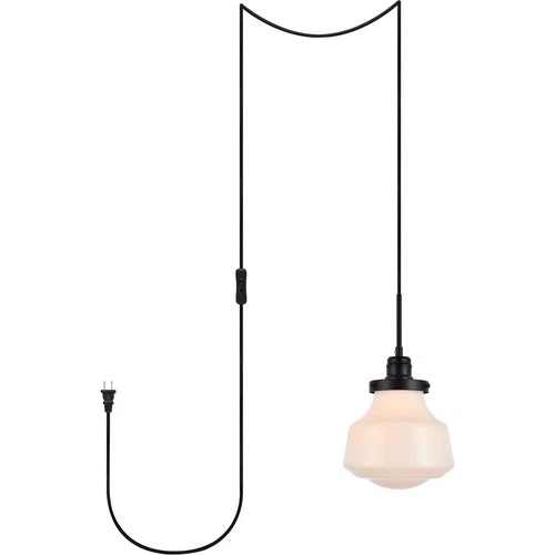 Living District LDPG6255BK Lye Pendant Black and Frosted White - Picture 1 of 2