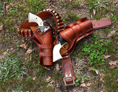 Doc Holiday cross and strong draw western holster and cartridge