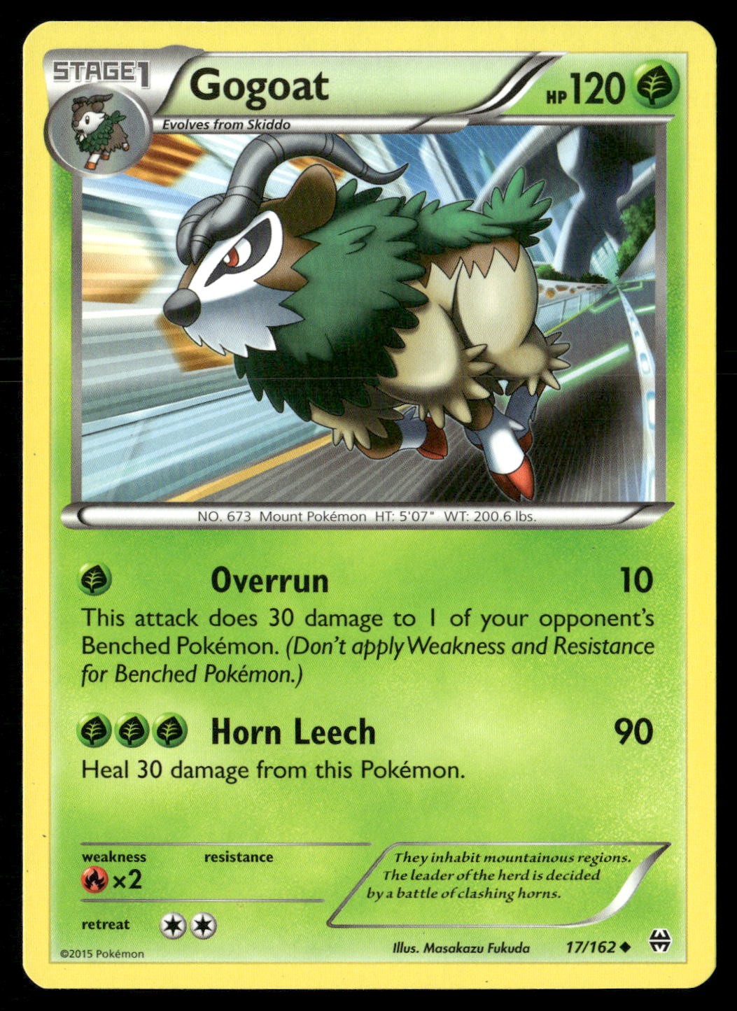 Gogoat 17/162 Uncommon BREAKthrough Pokemon Lightly Played