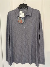 NWT Men’s Criquet Long Sleeve Brrr Polo Sapp Blue XL