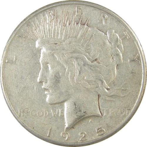 1925 S Peace Dollar VF Very Fine Silver $1 Coin Collectible SKU:I24235