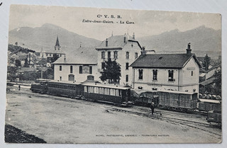 FRANCE CARTE POSTALE DE ENTRE DEUX GUIERS LA GARE.