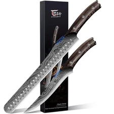 BBQ Carving Knives Set, Brisket Slicing Knife and Boning Knife for Meat Cutti...