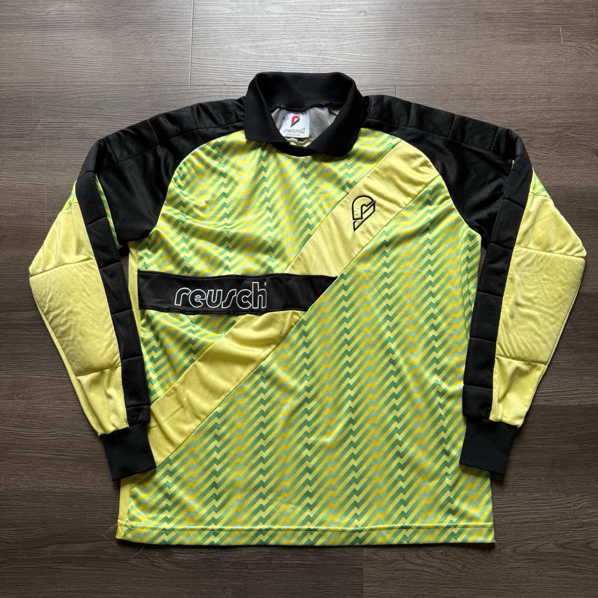Vintage 90s Reusch Soccer Goalkeeper Jersey Men's Large Neon Made