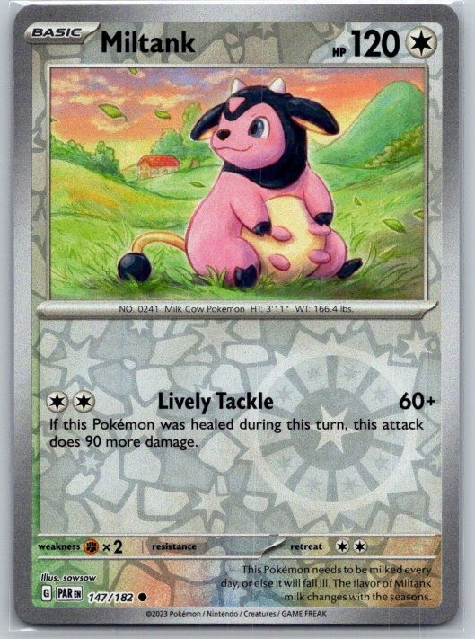 Miltank 147/182 Common Paradox Rift Pokemon Reverse Holo Near Mint