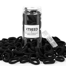 100PCS Black Hair Ties, Soft Nylon Ponytail Holders - Strong, Stretchy  Snag-Fr