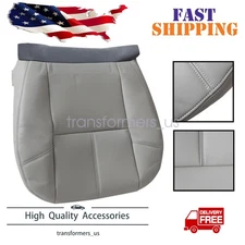 Driver Bottom Replacement Leather Seat Cover Gray For 2007 to 2014 Chevy Tahoe