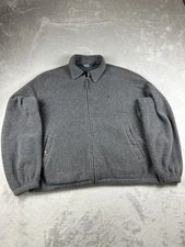 Polo Ralph Lauren Jacket Mens XL Gray Polartec Fleece Full Zip Collared