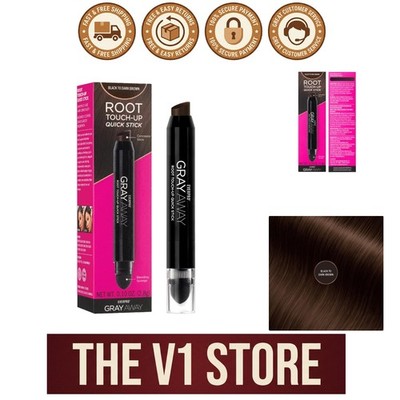 Gray Away Root Touch-Up Stick: Black/Dark Brown - Effortless Coverage in 0.1 Oz
