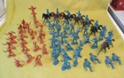 Vintage Marx Fort Apache 54mm U. S. Cavalry With Horses & Butterscotch Indians