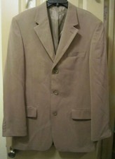 SZ 40L ALFANI FOR MACYS MENS BROWN 3 BUTTON 100 SILK BLAZER SPORT COAT, EUC