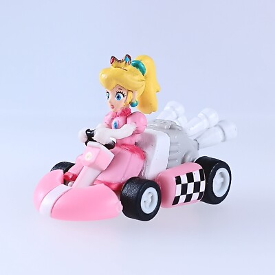 Princess Peach Mario Kart Wii × Boss Pull Back Car Mini Figure