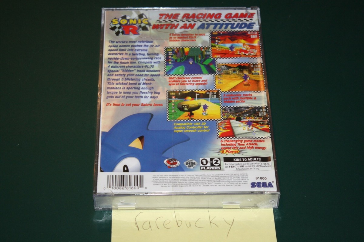 Sonic R (Sega Saturn) NEW SEALED LONGBOX, EXCELLENT, RARE US GAME