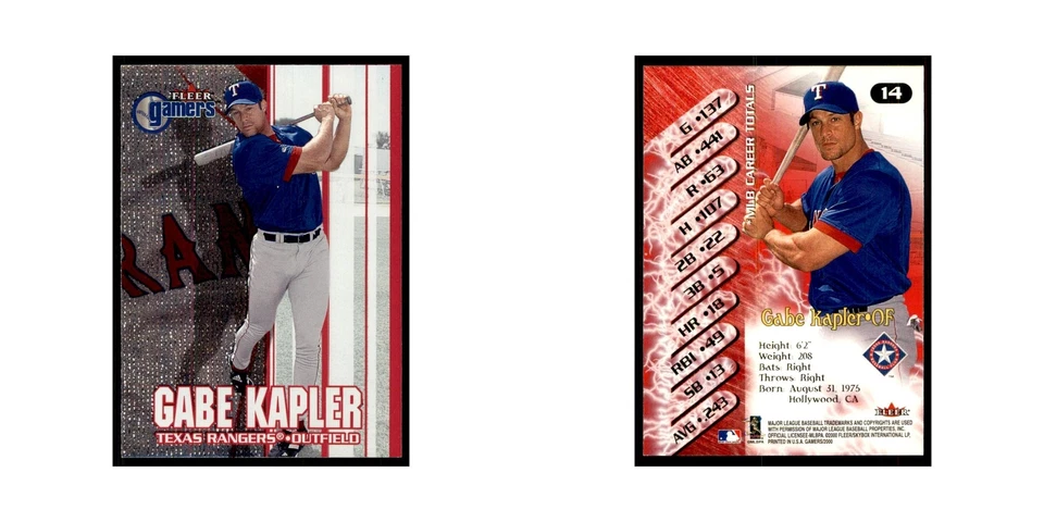2000 Fleer Gamers Gabe Kapler Baseball Cards #14 - Image 3 of 3