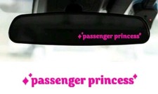 Passenger Princess Car Truck Sticker Decal Rearview Decor Mirror Vinyl Hot Pink