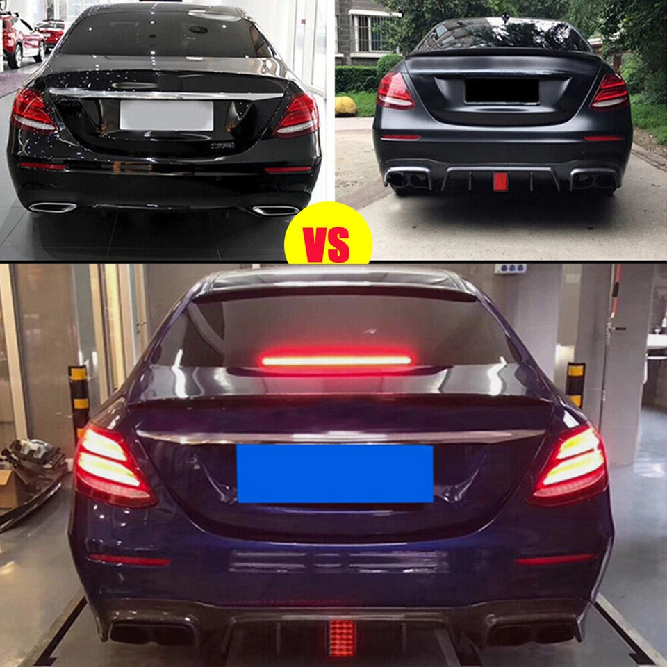 B Style Rear Bumper Diffuser+Quad Exhaust Tips For Benz W213 E300 E63 2016-2020 Foto 2 de 4