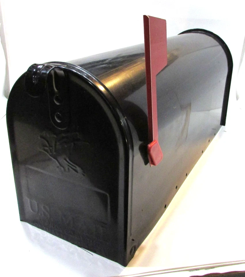Classic Large Black Steel RFD Rural Route U.S. Mail Delivery Mailbox FREE SHPG! - Image 3 of 4