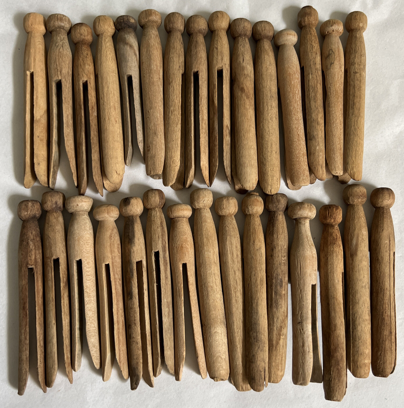 50 Pinces à Linge Rondes Fendues En Bois Magla - Fabriquées En Chine, Emballées Aux USA