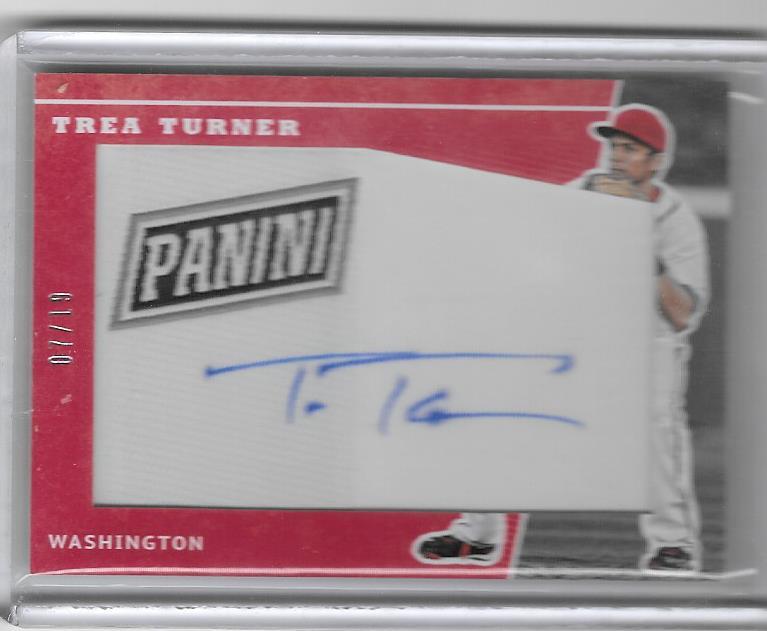 TREA TURNER 2017 PANINI THE NATIONAL AUTOGRAPH AUTO 7/19 NATIONALS