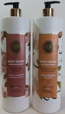 Set Of 2 TUSCAN HARMONY FLORAL BODY WASH ROSE PETALS/Almond & Vanilla 33.8FlOz