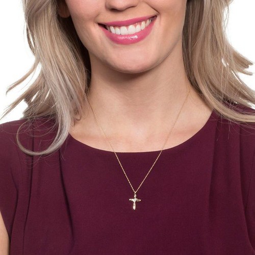 Rose Gold Silver Small Cross Pendant 