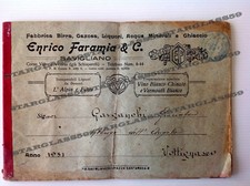 RARO LIBRO CARICO E SCARICO 1931 FABBRICA BIRRA ENRICO FARAMIA & C. SAVIGLIANO 