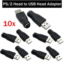 10PCS PS/2 Female to USB Male Converter Connector Adapter for PC Mouses USA