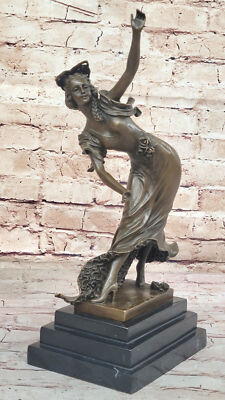 CL. J.R. Colinet Bronze Dancer Art Deco Period Statue ''MANOLA'' Sculpture Artwork