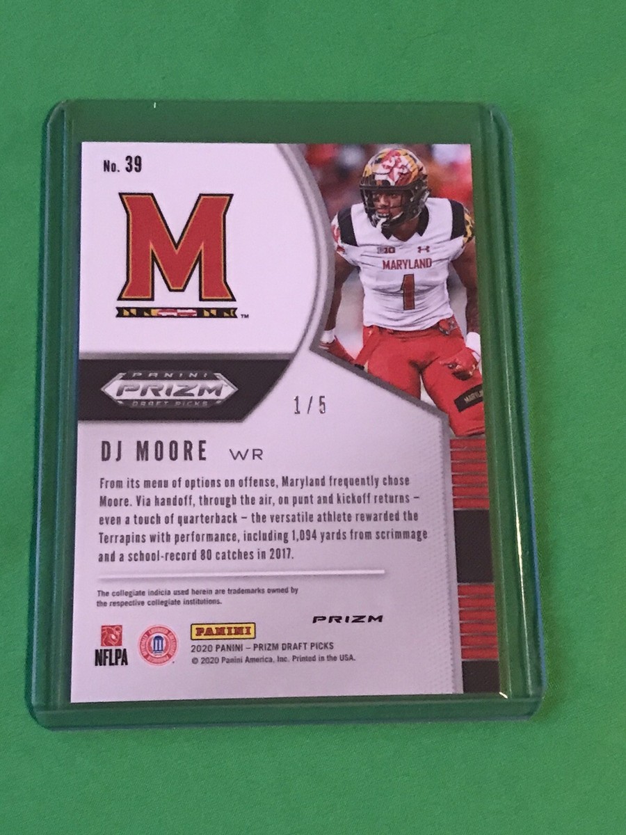 DJ Moore 2020 Prizm Draft Football GOLD VINYL PRIZM 1/5, Jersey