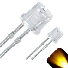 20 Each - LED 5mm Yellow Gold Ultra Bright Flat Top Wide Angle LEDs Light Lamp