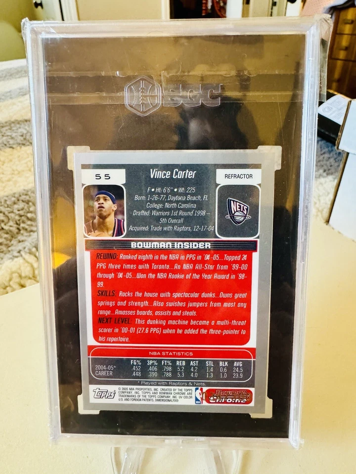 Vince Carter Bowman refractor de cromo/300 hermosas redes Foto 2 de 2