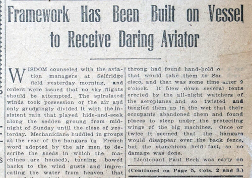 1911 Newspaper Front Page - Eugene Ely to Fly to Deck of Battleship Pennsylvania - Picture 3 of 5