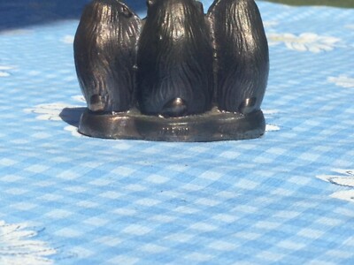 See Hear Speak No Evil Monkey Trio Vintage 1950's Metal Travel