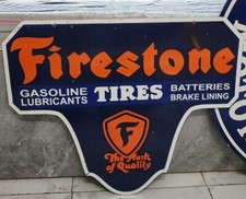 FireStone Tires Porcelain Enamel Metal Sign 24x20 Inches Double side