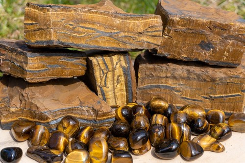 Tiger Eye Stone Console Table Top, Marble Inlaid Corner Table Top Home Decor - Picture 5 of 5