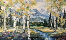 Original oil paintings on canvas Colorado Rocky Mountain Aspen Fall