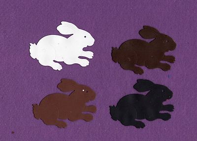 BUNNY RABBIT 4 die cuts Easter scrapbook cards
