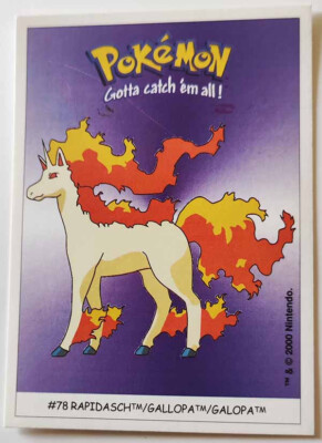 Pokémon Dunkin Boomer Rapidash Karte #078/150 Sticker 2000