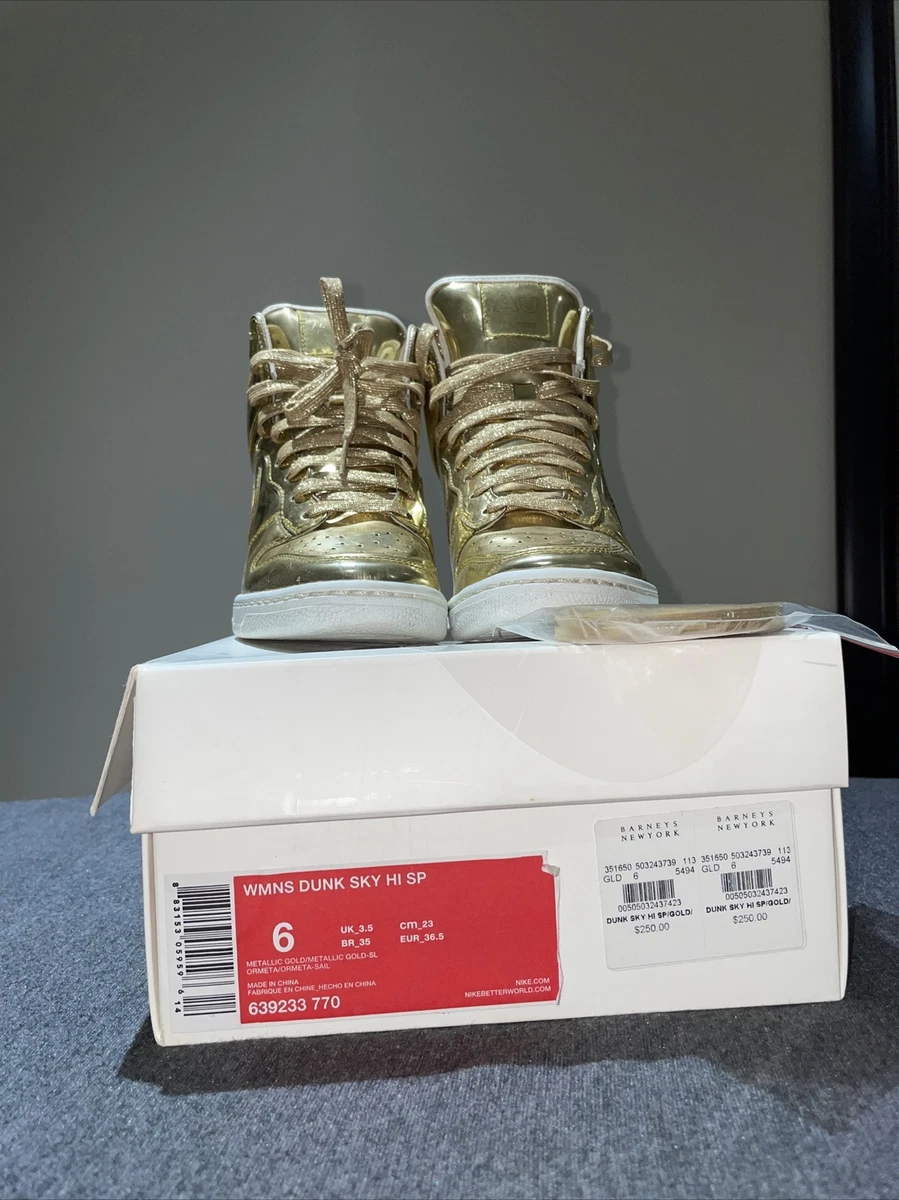 RARE Nike Dunk Hi Women s Liquid Gold Size 6 eBay