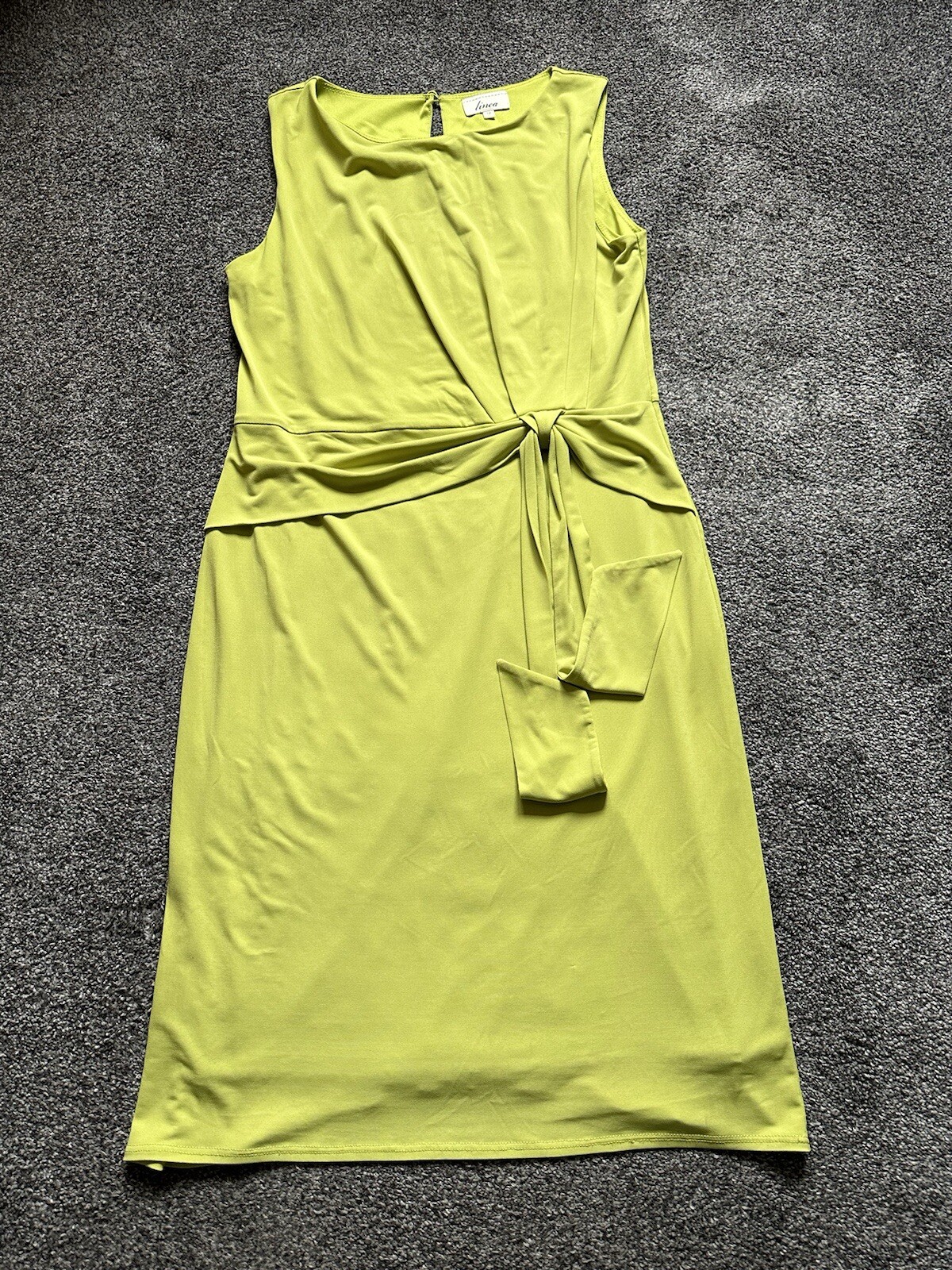 Womens Linea Green Dress, Size 12, Green, Lined, Shift, Sleeveless, Stretch, (9)