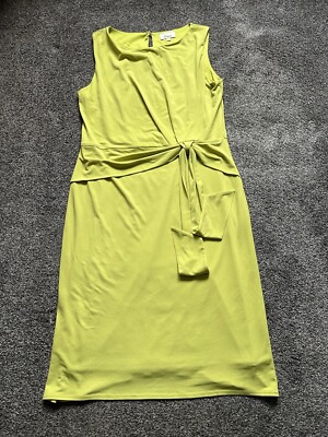 Linea grünes Kleid Damen Größe 12 grün gefüttert Etuikleid ärmellos Stretch Reise (9)