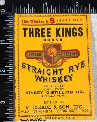 Three Kings Straight Rye Whiskey Label - KENTUCKY
