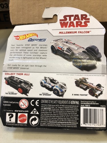 @ Hot Wheels Carships, Star Wars Mil Falcon And A-Wing Fighter New - Picture 5 of 6